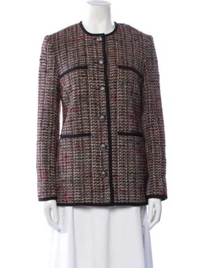 Pre-owned Veronica Beard Tweed Pattern Evening Jacket In Multi
