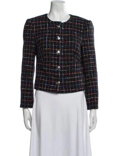 Pre-owned Veronica Beard Tweed Pattern Evening Jacket In Multi