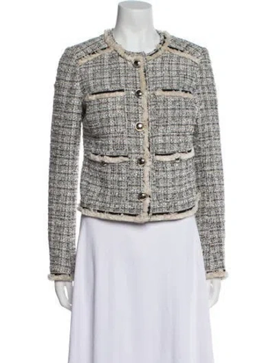 Pre-owned Veronica Beard Tweed Pattern Evening Jacket In Multi