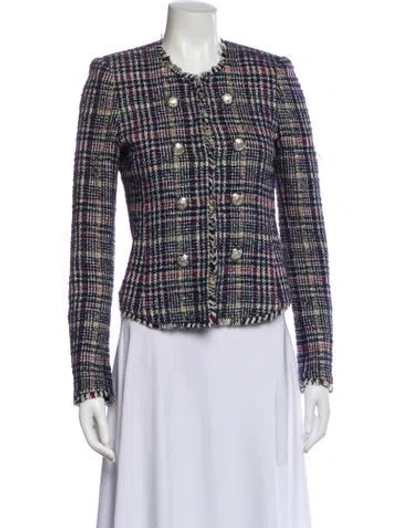 Pre-owned Veronica Beard Tweed Pattern Evening Jacket In Multi