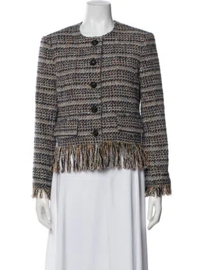 Pre-owned Veronica Beard Tweed Pattern Evening Jacket In Multi