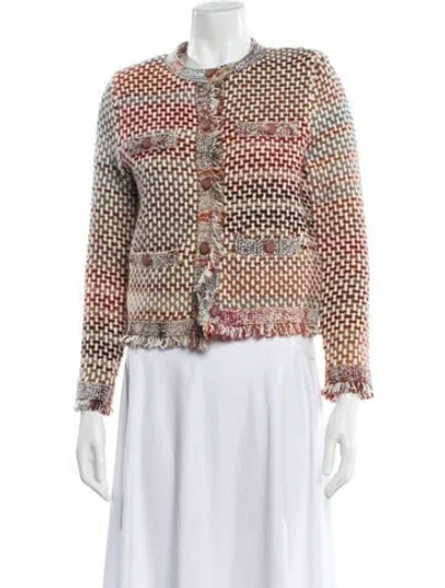 Pre-owned Veronica Beard Tweed Pattern Evening Jacket In Multi