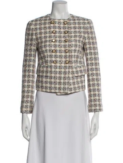 Pre-owned Veronica Beard Tweed Pattern Evening Jacket In Neutral