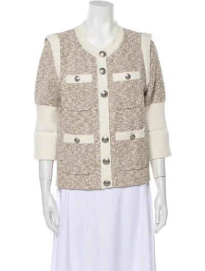 Pre-owned Veronica Beard Tweed Pattern Evening Jacket In Neutral