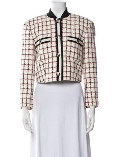 Pre-owned Veronica Beard Tweed Pattern Evening Jacket In Neutral