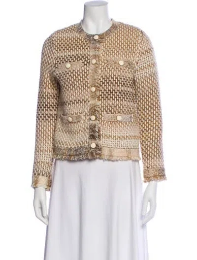 Pre-owned Veronica Beard Tweed Pattern Evening Jacket In Neutral