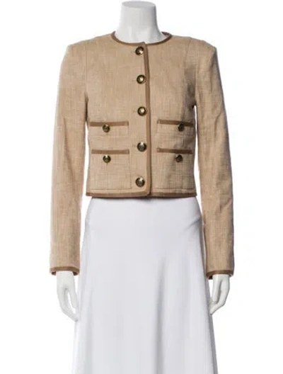 Pre-owned Veronica Beard Tweed Pattern Evening Jacket In Neutral