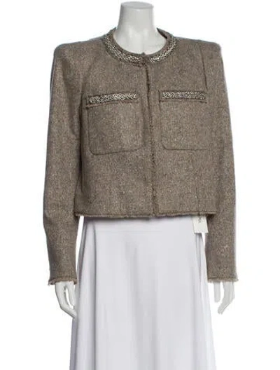 Pre-owned Veronica Beard Tweed Pattern Evening Jacket In Neutral