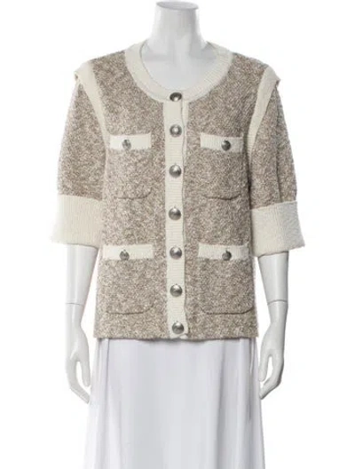 Pre-owned Veronica Beard Tweed Pattern Evening Jacket In Neutral