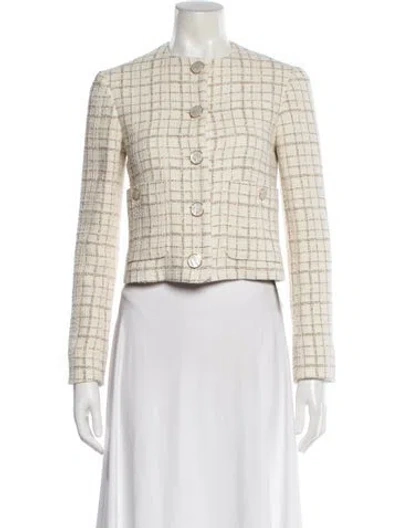 Pre-owned Veronica Beard Tweed Pattern Evening Jacket In Neutral