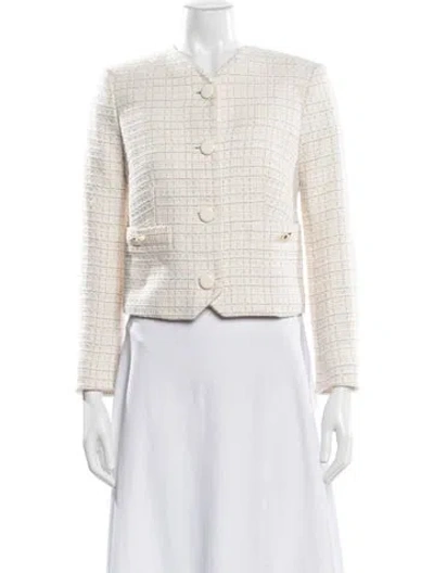 Pre-owned Veronica Beard Tweed Pattern Evening Jacket In Neutral