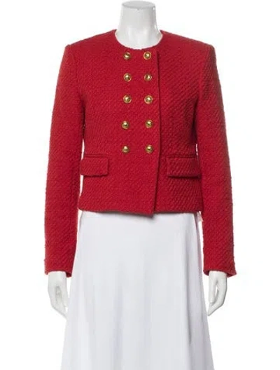 Pre-owned Veronica Beard Tweed Pattern Evening Jacket In Red