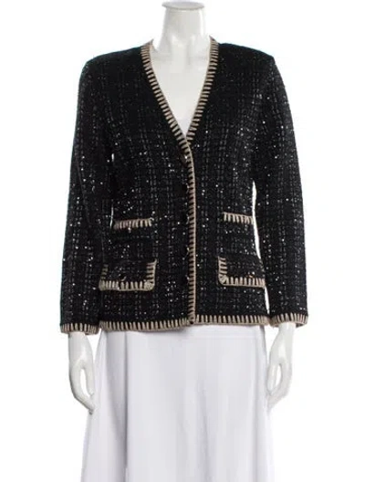Pre-owned Veronica Beard Tweed Pattern Evening Jacket W/ Tags In Black