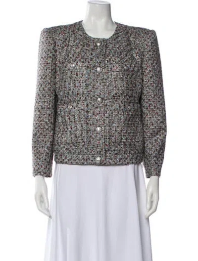 Pre-owned Veronica Beard Tweed Pattern Evening Jacket W/ Tags In Blue