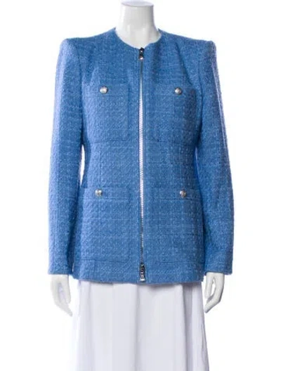 Pre-owned Veronica Beard Tweed Pattern Evening Jacket W/ Tags In Blue