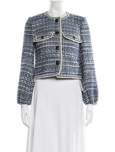 Pre-owned Veronica Beard Tweed Pattern Evening Jacket W/ Tags In Blue