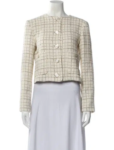 Pre-owned Veronica Beard Tweed Pattern Evening Jacket W/ Tags In Neutral