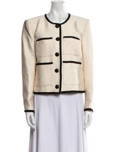 Pre-owned Veronica Beard Tweed Pattern Evening Jacket W/ Tags In Neutral