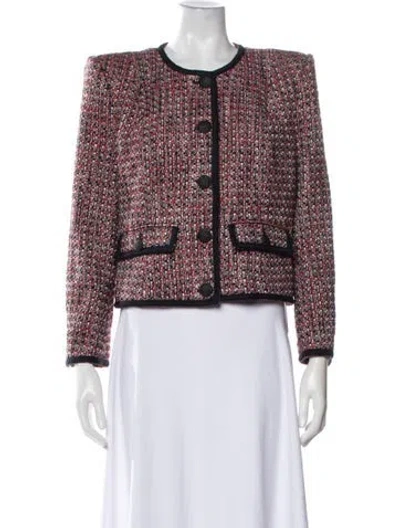 Pre-owned Veronica Beard Tweed Pattern Evening Jacket W/ Tags In Red