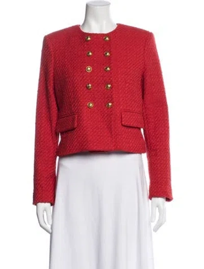 Pre-owned Veronica Beard Tweed Pattern Evening Jacket W/ Tags In Red