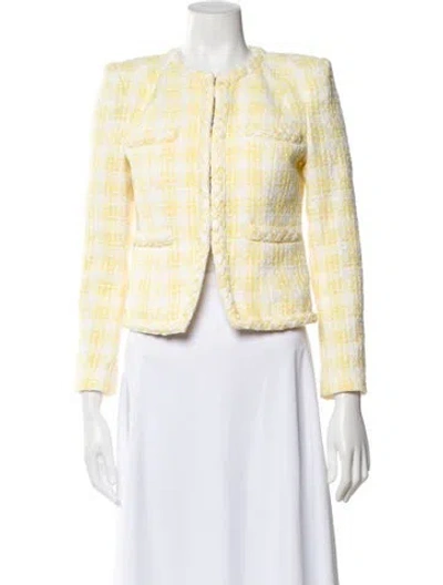Pre-owned Veronica Beard Tweed Pattern Evening Jacket W/ Tags In Yellow