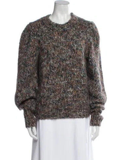 Pre-owned Veronica Beard Tweed Pattern Faux Fur Jacket In Brown