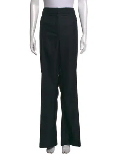 Pre-owned Veronica Beard Tweed Pattern Flared Pants In Black/green