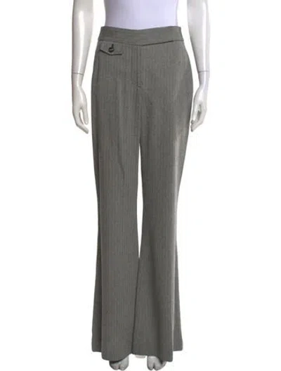 Pre-owned Veronica Beard Tweed Pattern Flared Pants In Gray