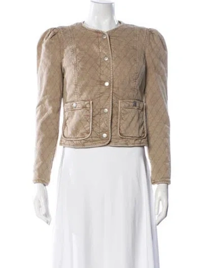 Pre-owned Veronica Beard Tweed Pattern Jacket In Brown