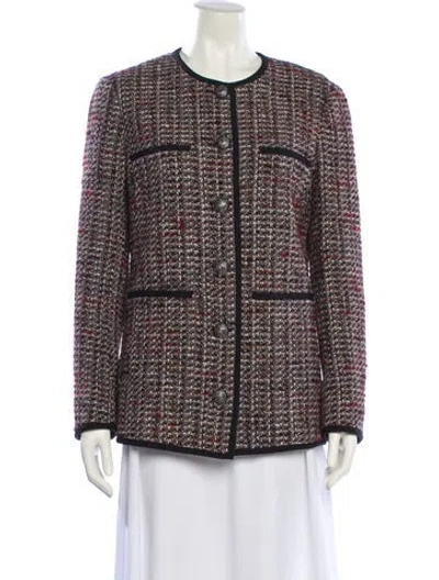 Pre-owned Veronica Beard Tweed Pattern Jacket In Multi