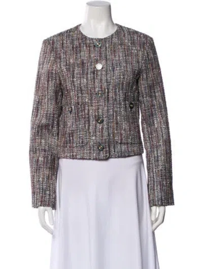 Pre-owned Veronica Beard Tweed Pattern Jacket In Multi