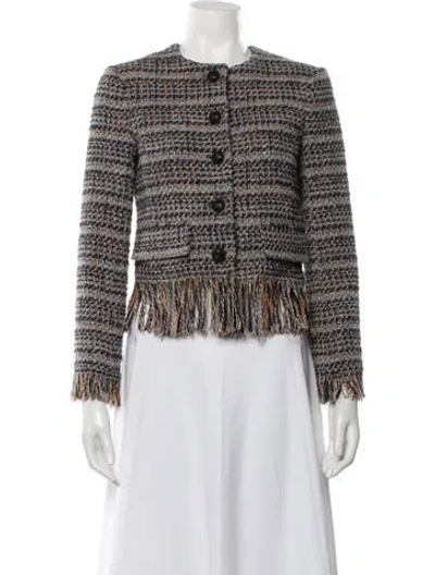 Pre-owned Veronica Beard Tweed Pattern Jacket In Multi