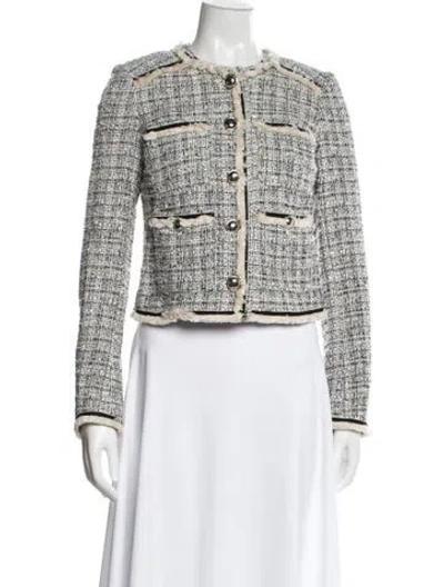 Pre-owned Veronica Beard Tweed Pattern Jacket In Neutral
