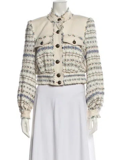 Pre-owned Veronica Beard Tweed Pattern Jacket In Neutral