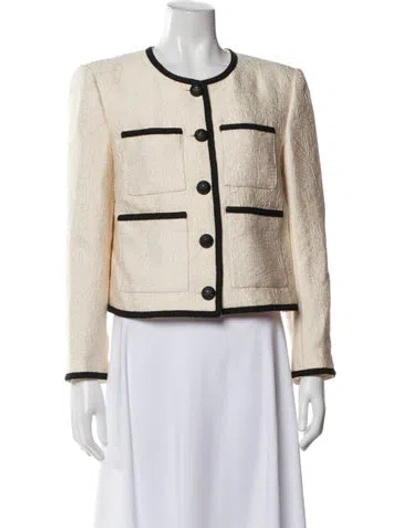 Pre-owned Veronica Beard Tweed Pattern Jacket In Neutral