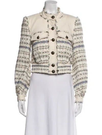 Pre-owned Veronica Beard Tweed Pattern Jacket In Neutral
