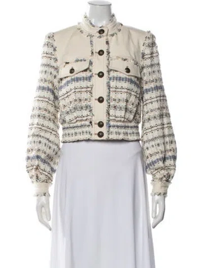 Pre-owned Veronica Beard Tweed Pattern Jacket In Neutrals