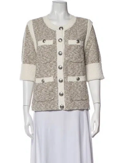 Pre-owned Veronica Beard Tweed Pattern Jacket In Neutrals