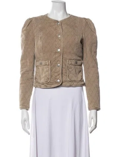 Pre-owned Veronica Beard Tweed Pattern Jacket In Neutrals