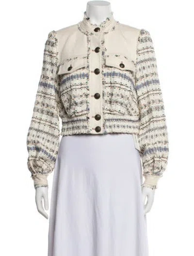 Pre-owned Veronica Beard Tweed Pattern Jacket In Neutrals
