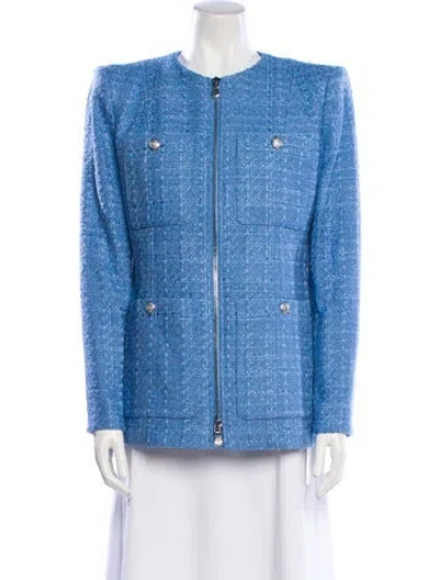 Pre-owned Veronica Beard Tweed Pattern Jacket W/ Tags In Blue