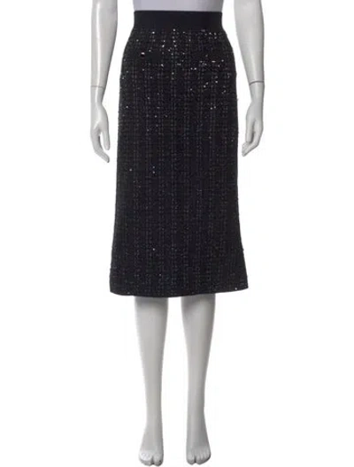 Pre-owned Veronica Beard Tweed Pattern Midi Length Skirt W/ Tags In Black