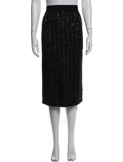 Pre-owned Veronica Beard Tweed Pattern Midi Length Skirt W/ Tags In Black
