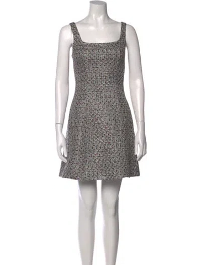 Pre-owned Veronica Beard Tweed Pattern Mini Dress In Blue