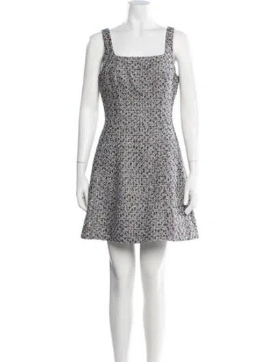 Pre-owned Veronica Beard Tweed Pattern Mini Dress In Blue