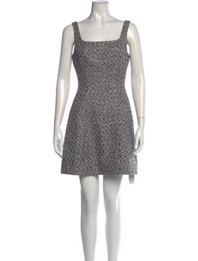 Pre-owned Veronica Beard Tweed Pattern Mini Dress In Blue