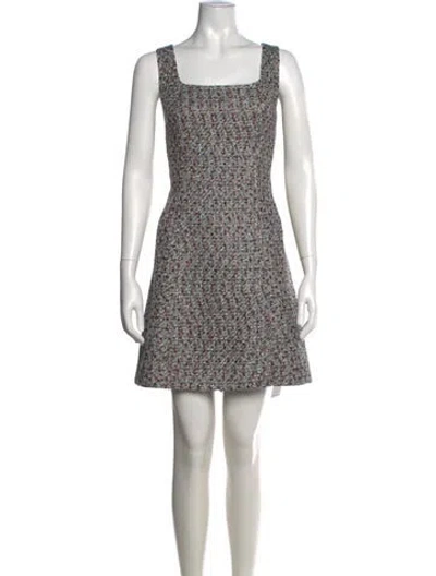 Pre-owned Veronica Beard Tweed Pattern Mini Dress In Blue