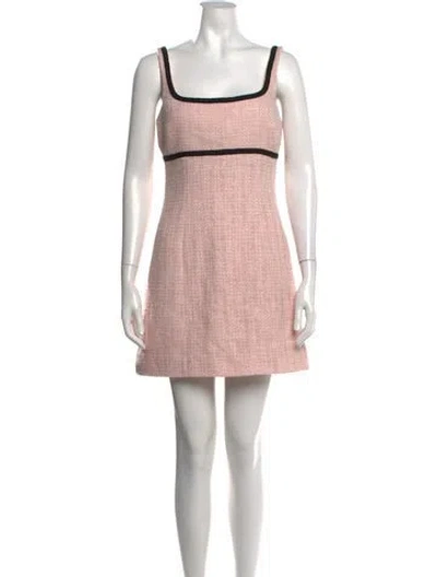 Pre-owned Veronica Beard Tweed Pattern Mini Dress In Pink