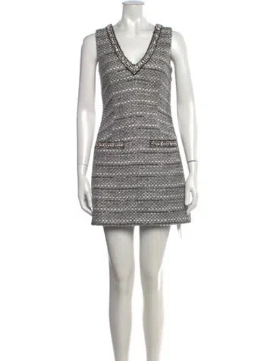 Pre-owned Veronica Beard Tweed Pattern Mini Dress W/ Tags In Gray