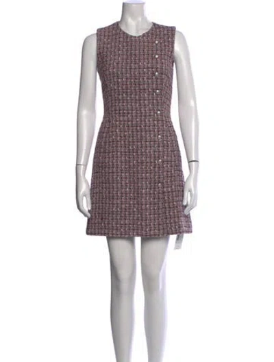 Pre-owned Veronica Beard Tweed Pattern Mini Dress W/ Tags In Purple